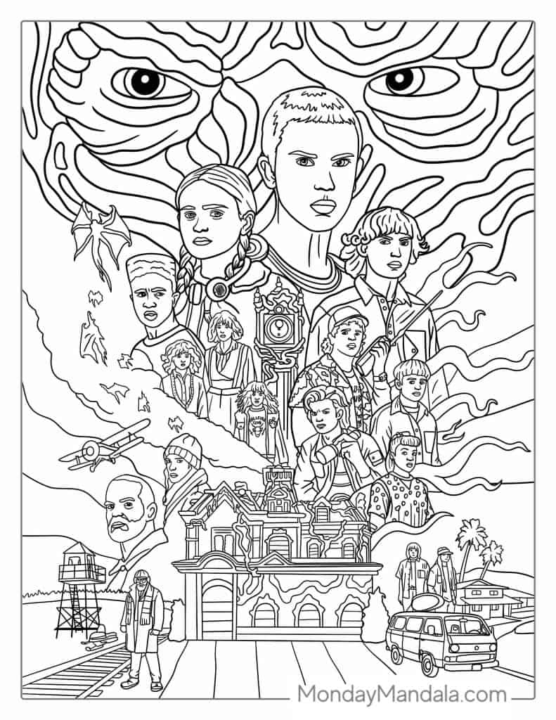20 Stranger Things Coloring Pages (Free Pdf Printables) in Stranger Things Free Printables