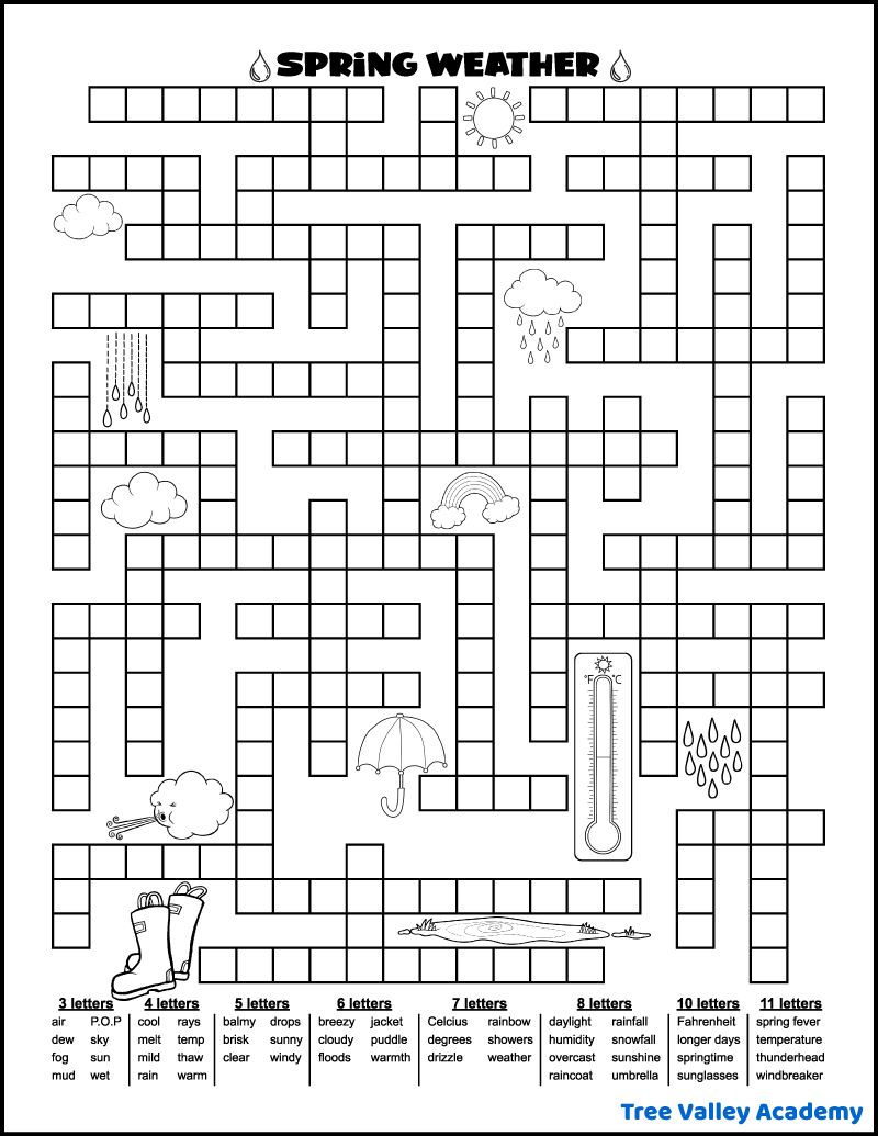 24+ Free Printable Fill In Word Puzzles For Kids - Tree Valley Academy intended for Daily Fill In Puzzles Printable