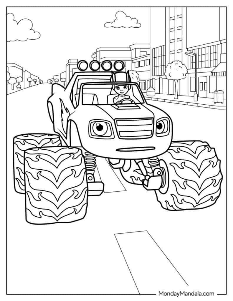 26 Blaze And The Monster Machine Coloring Pages (Free) regarding Blaze Colouring Pages Printable