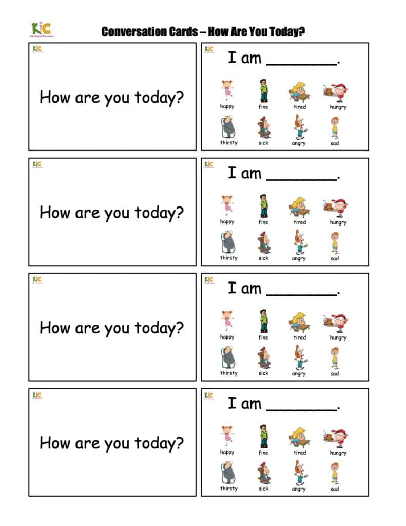 5 Wonderful Speaking Activities For Ells With Conversation Task with regard to Speaking Worksheets Printable For Kids