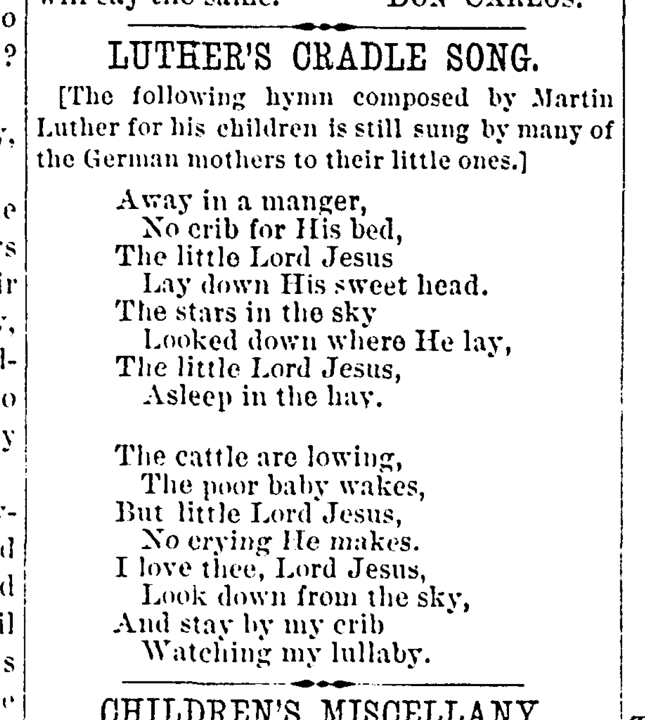 Away In A Manger — Hymnology Archive regarding Away In A Manger Lyrics Printable
