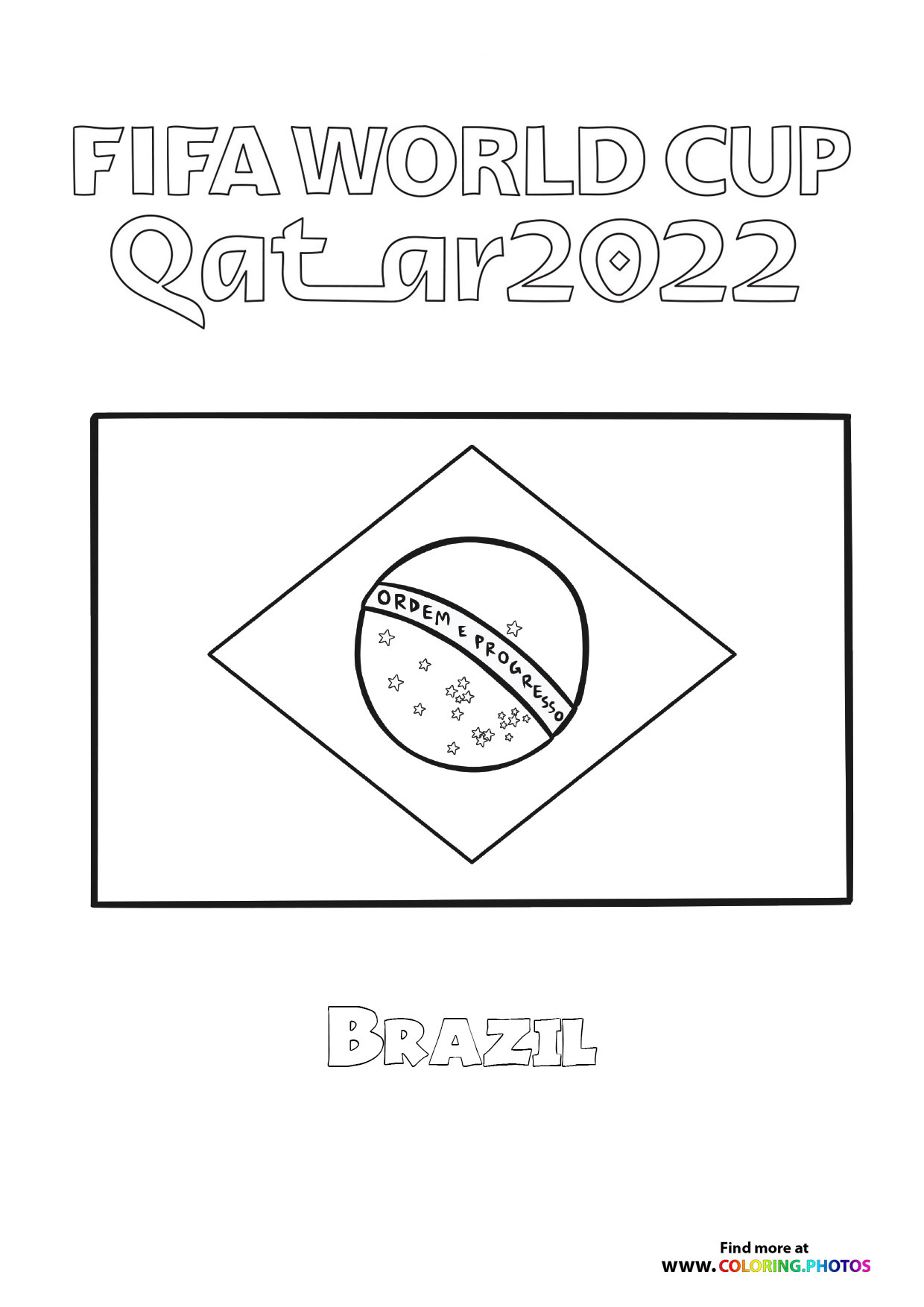 Brazil World Cup Flag - Coloring Pages For Kids regarding Flag Of Brazil Printable