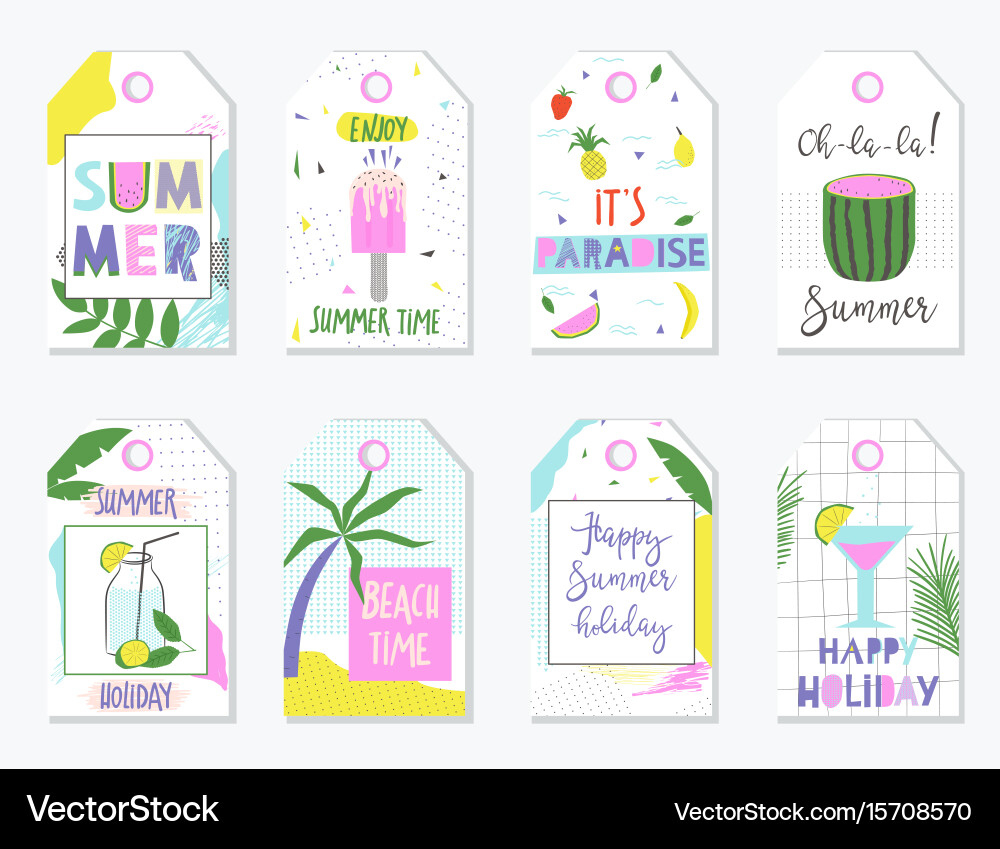 Bright Summer Gift Tags And Labels Royalty Free Vector Image pertaining to Free Printable Summer Gift Tags