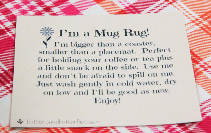 Mug Rug Poem Free Printable