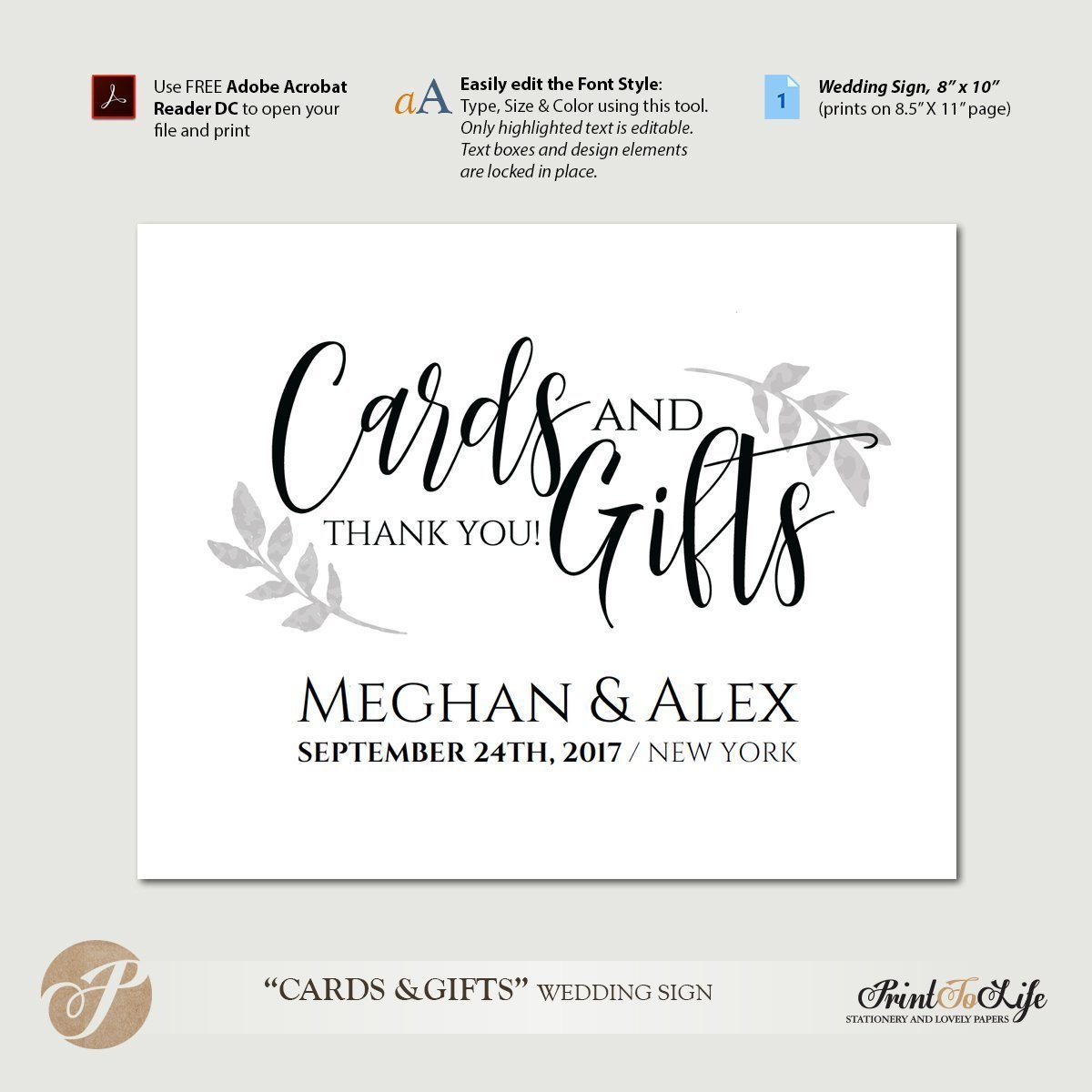 Cards And Gifts Sign, Wedding Cards Sign, Gifts And Cards Sign for Cards and Gifts Sign Printable Free