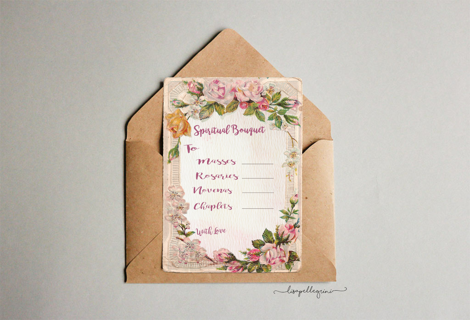 Christian Study Tools: Spiritual Bouquet Gift Card Free Printables within Spiritual Bouquet Printable Free
