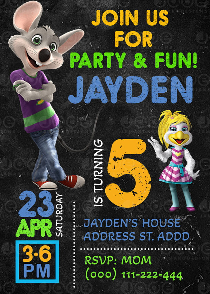 Free Chuck E Cheese Invitations Printable