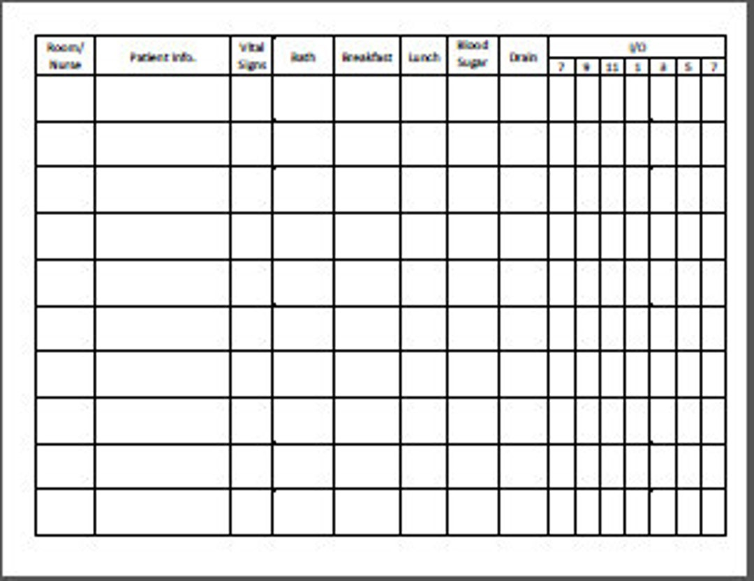Cna Daily Report Sheet Instant Download - Etsy pertaining to Free Printable Cna Daily Assignment Sheets