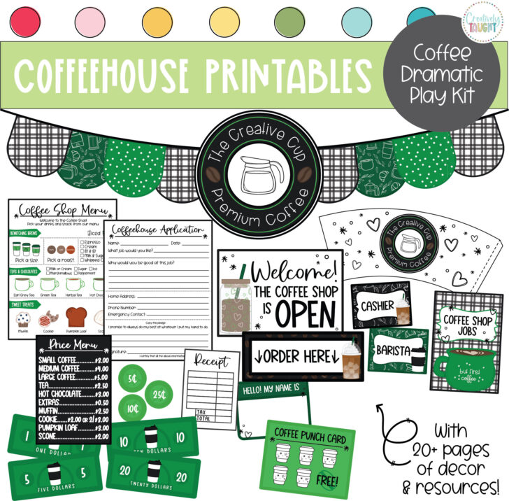 Coffee Shop Dramatic Play Printables Free