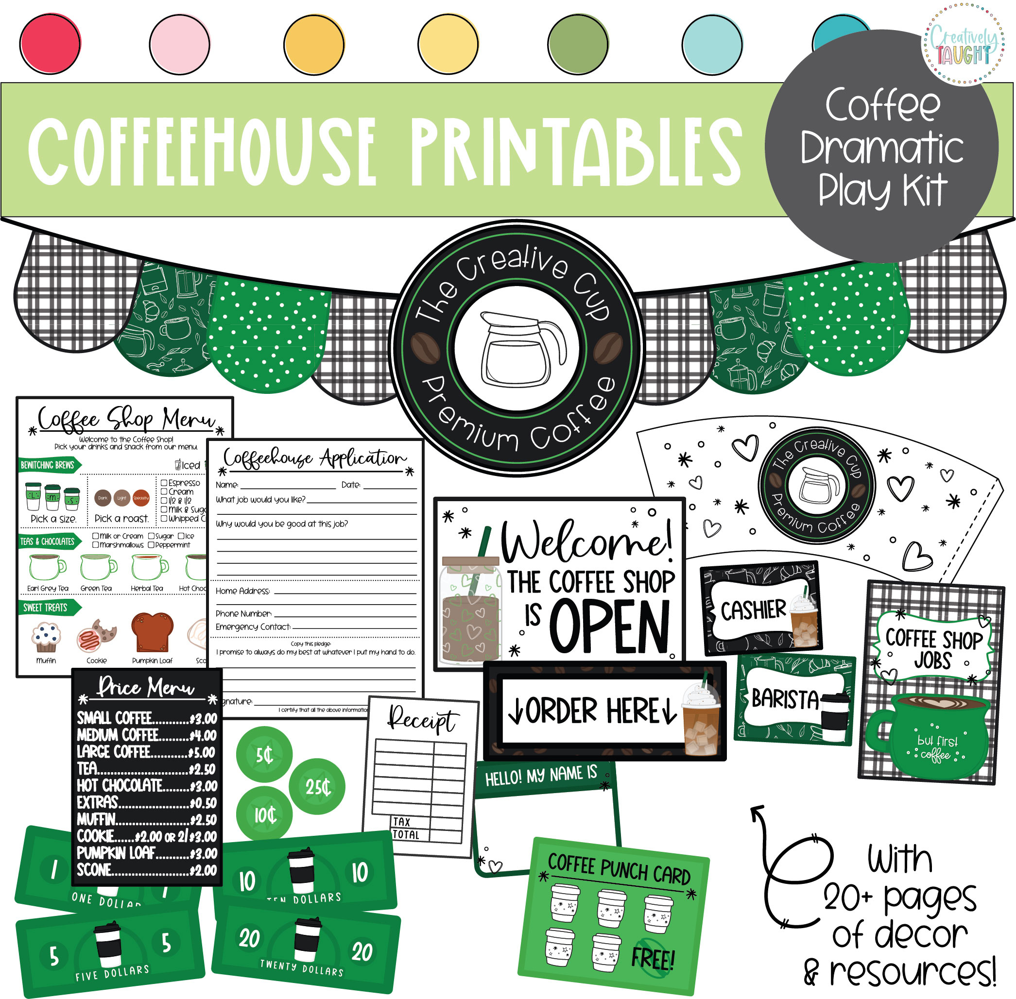 Coffee Shop Dramatic Play Kit – Printable Dramatic Play Kit For with regard to Coffee Shop Dramatic Play Printables Free