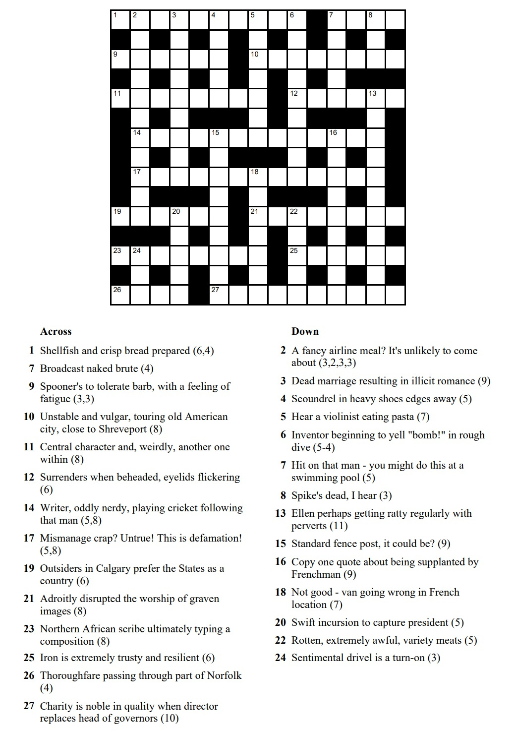 Commoner Crosswords | Free Cryptic Crosswords And Cryptic Quizzes pertaining to Cryptic Crosswords Printable