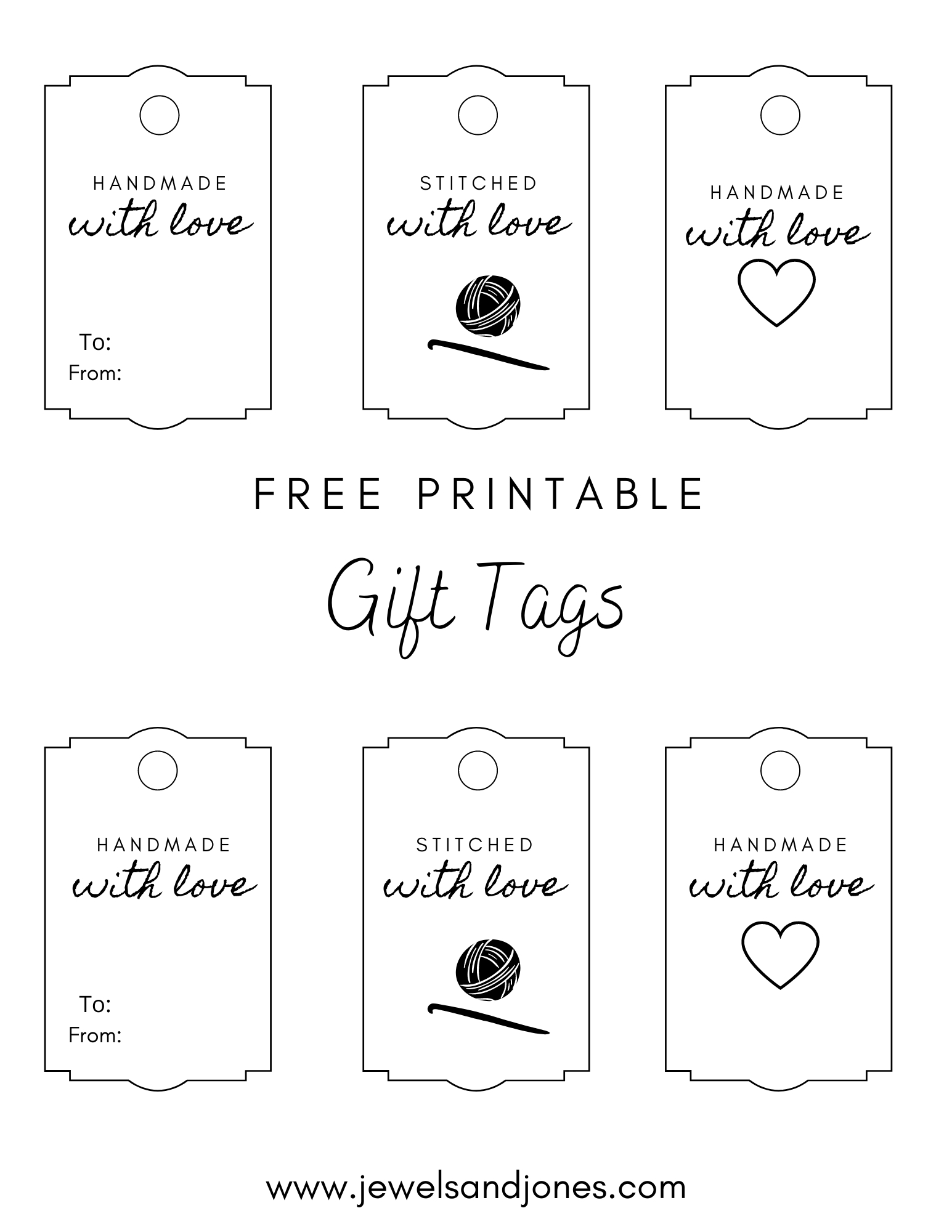 Crochet Gift Tags - Free Printable - Jewels And Jones with regard to Free Printable Crochet Tags