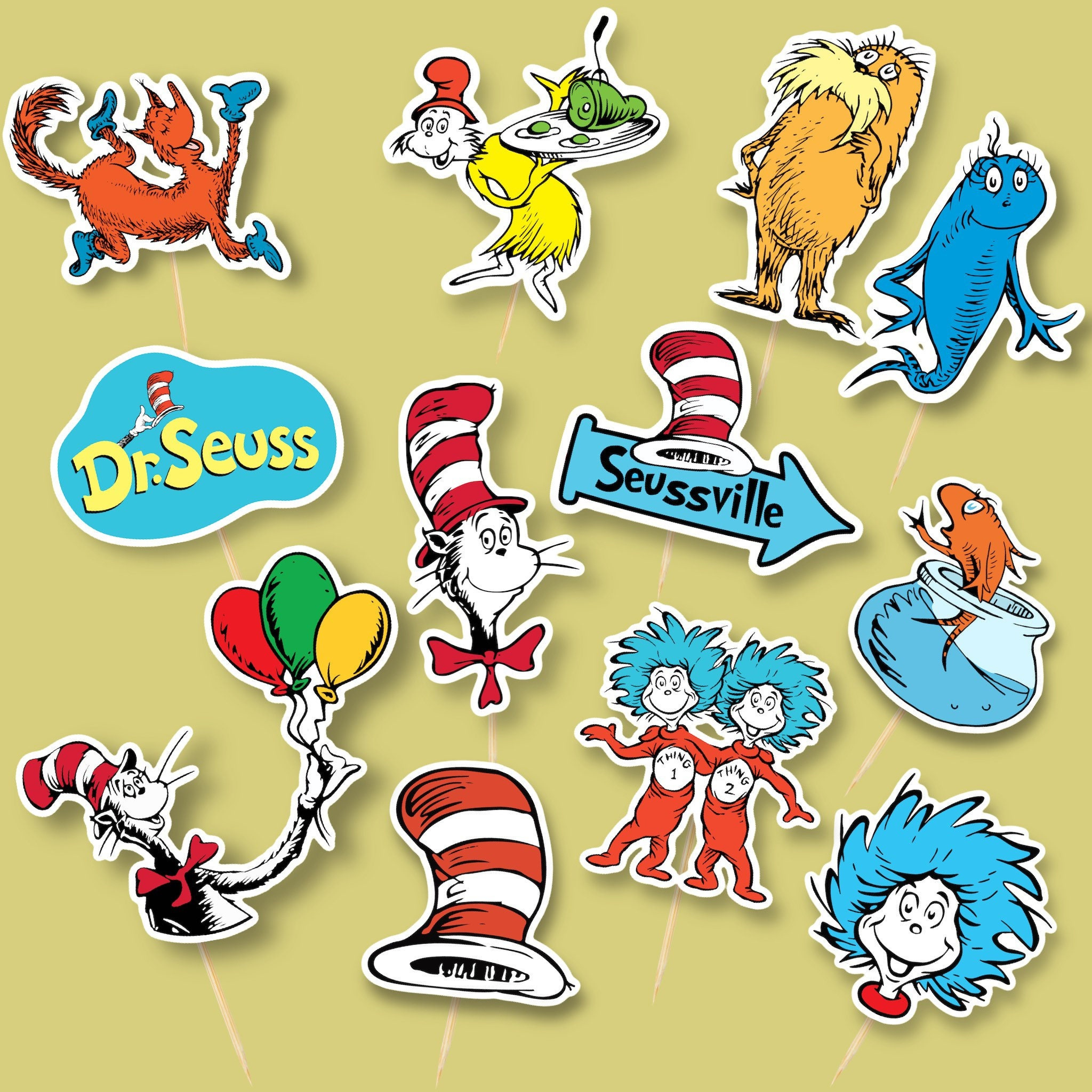 Cupcake Toppers, School Cupcake Toppers, Abc Dr Seuss, Green Eggs regarding Dr Seuss Cupcake Toppers Printable