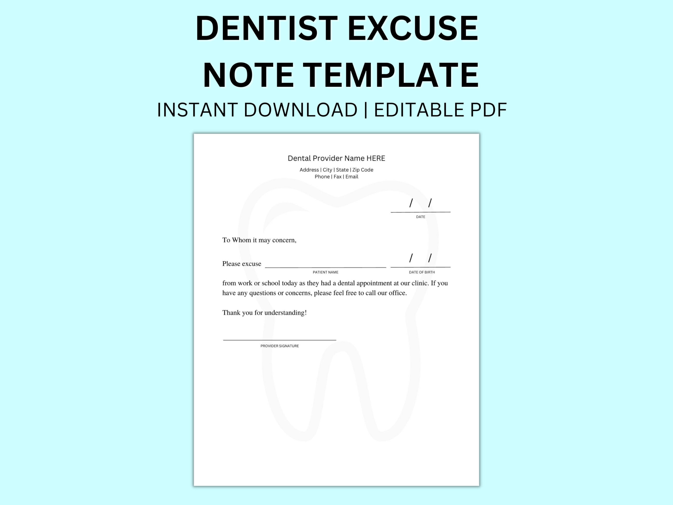 Dentist Note Excuse For School Pdf Template Orthodontic Excuse regarding Free Printable Dental Excuse Note