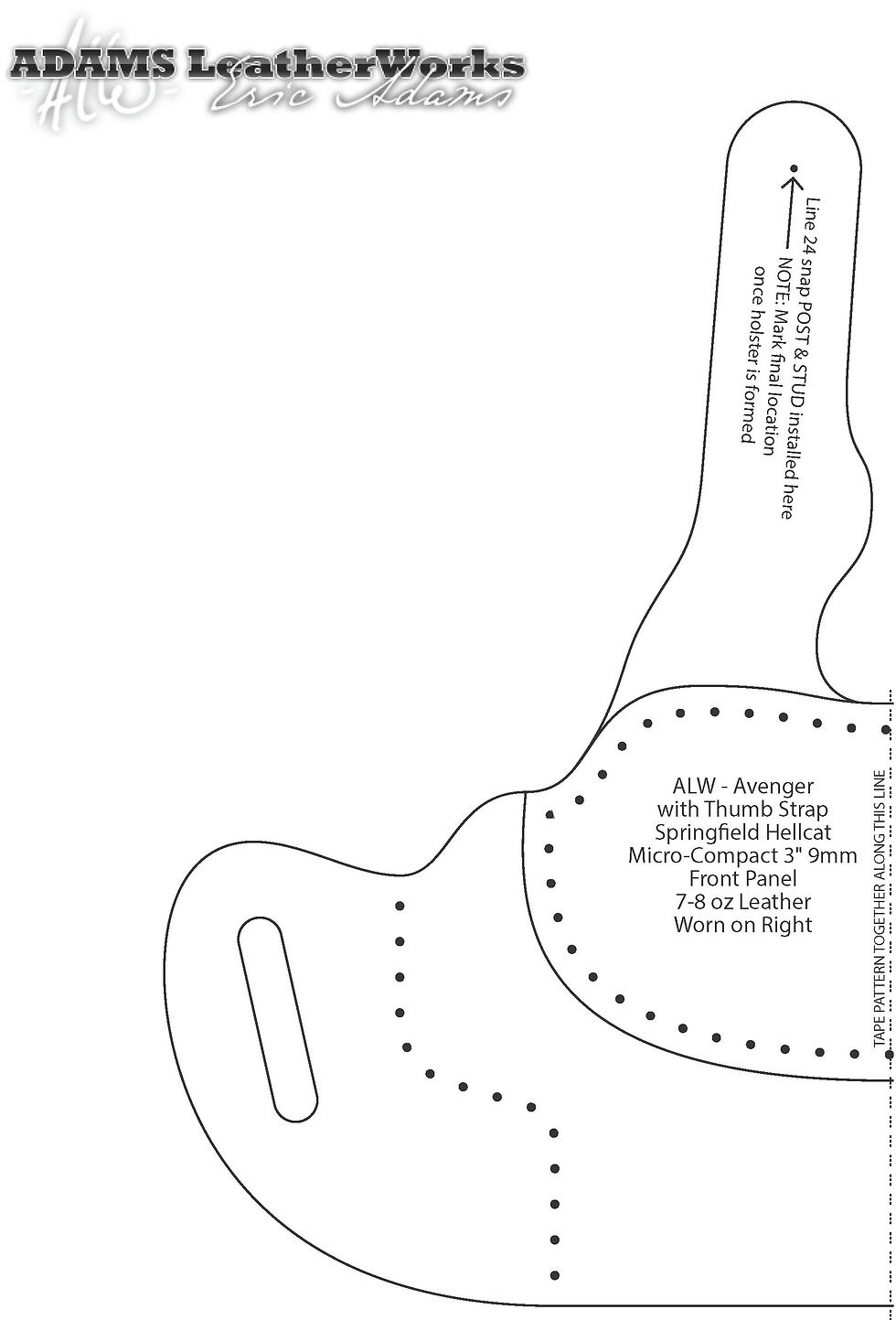 Digital Patterns | Adams Leatherworks intended for Printable Gun Holster Template