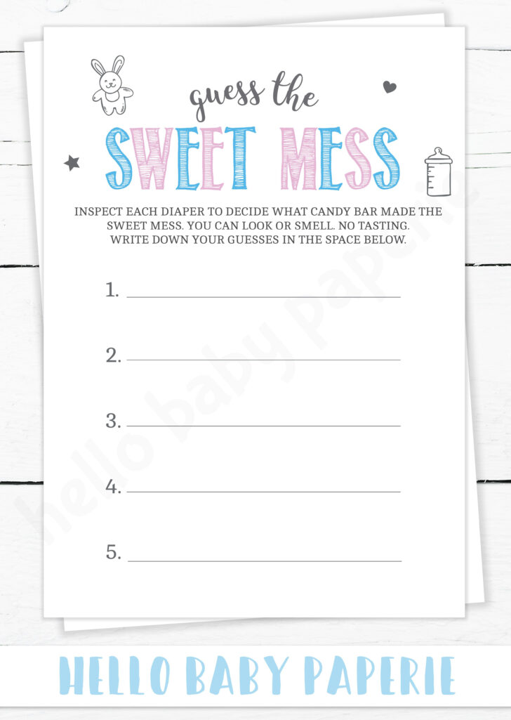 Dirty Diaper Game Free Printable