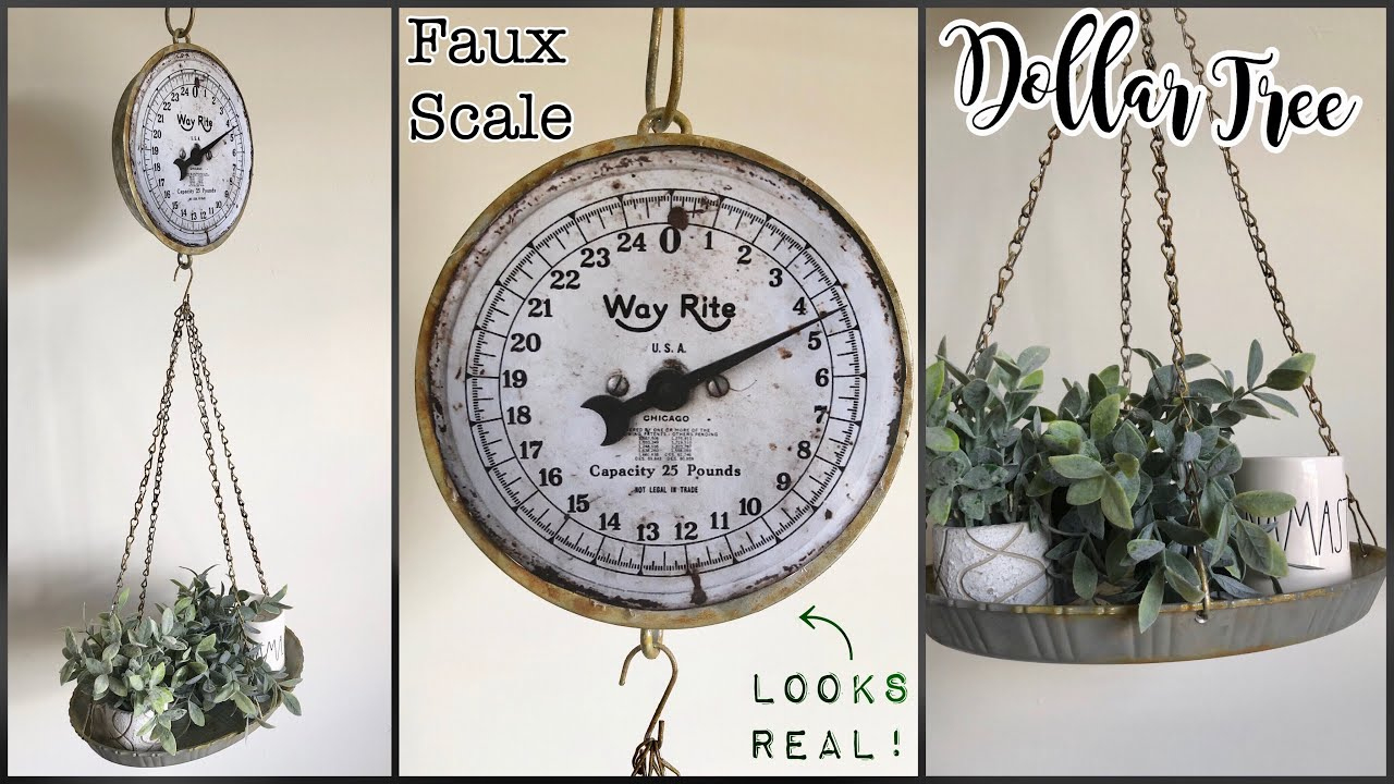 Dollar Tree Diy Farmhouse Hanging Scale |Diy Farmhouse Decor inside Free Printable Vintage Scale Face Printable