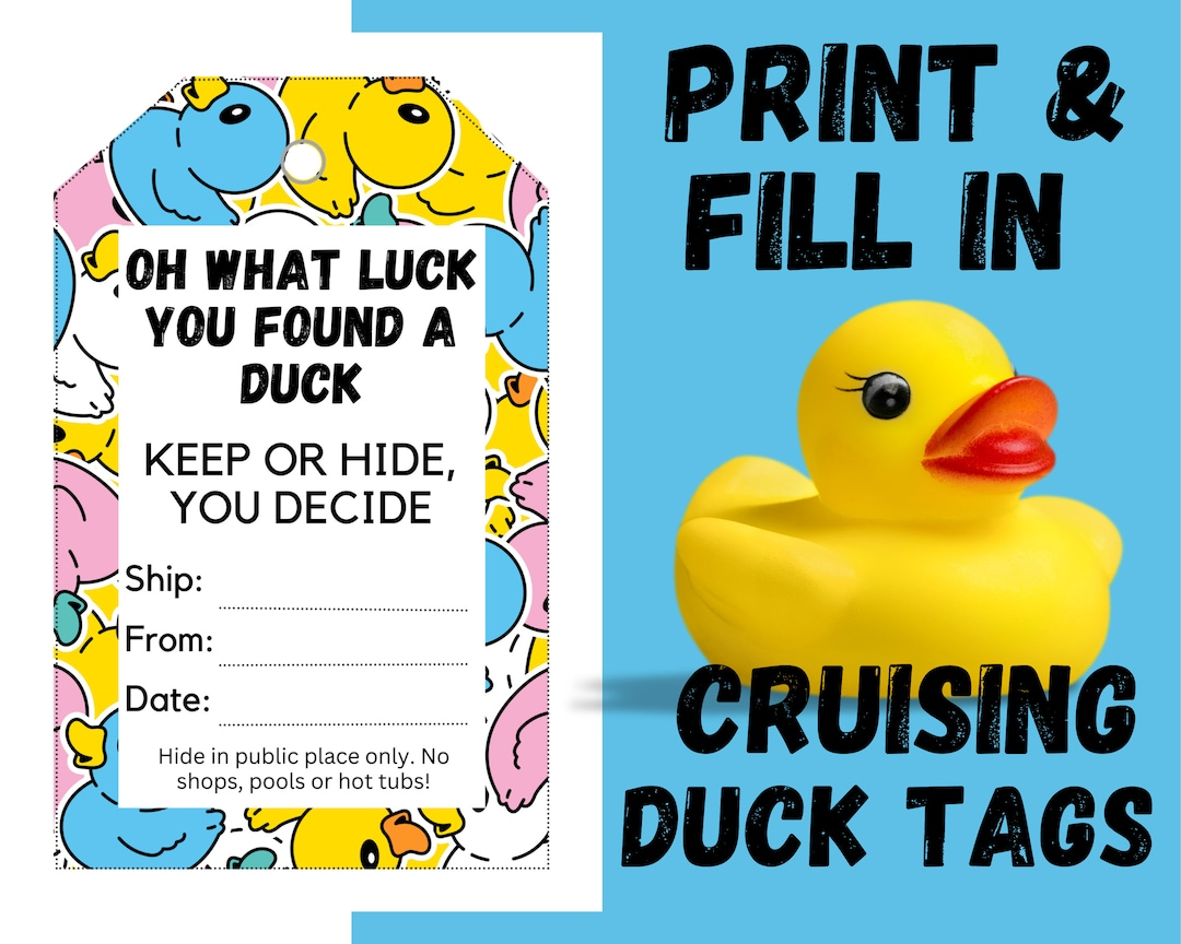Duck Tags | Cruising Ducks | Rubber Duck Tag | Cruising Duck Game inside Printable Editable Free Printable Cruising Duck Tags