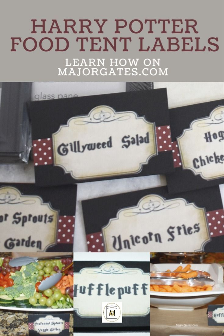 Easy Harry Potter Food Tent Labels regarding Harry Potter Food Labels Free Printable