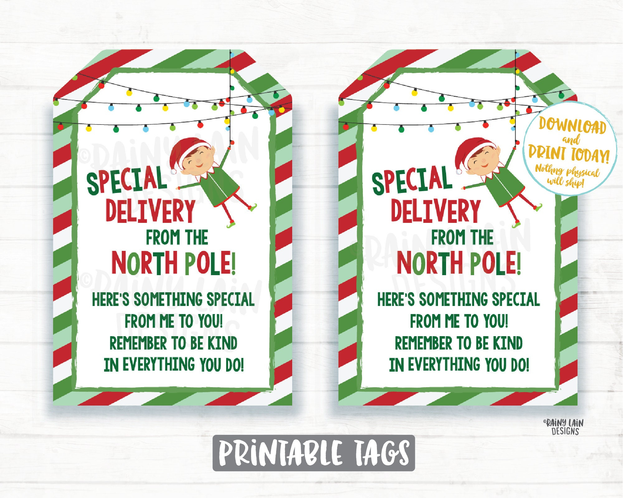 Elf Special Delivery Tags, Elf Ideas, Treat Tags, Printable intended for Printable Special Delivery From The North Pole