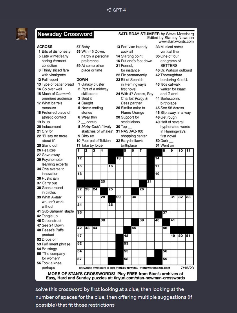Ethan Mollick On X: &amp;quot;Well, @Random_Walker Proved The Point That He within Newsday Crossword Solution Today Free Printable