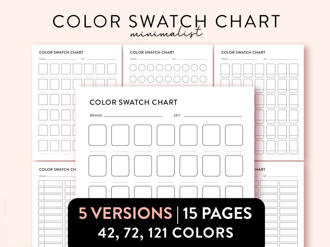Farbmuster-Diagramm-Vorlage - Etsy.de throughout Free Printable Color Swatch Chart