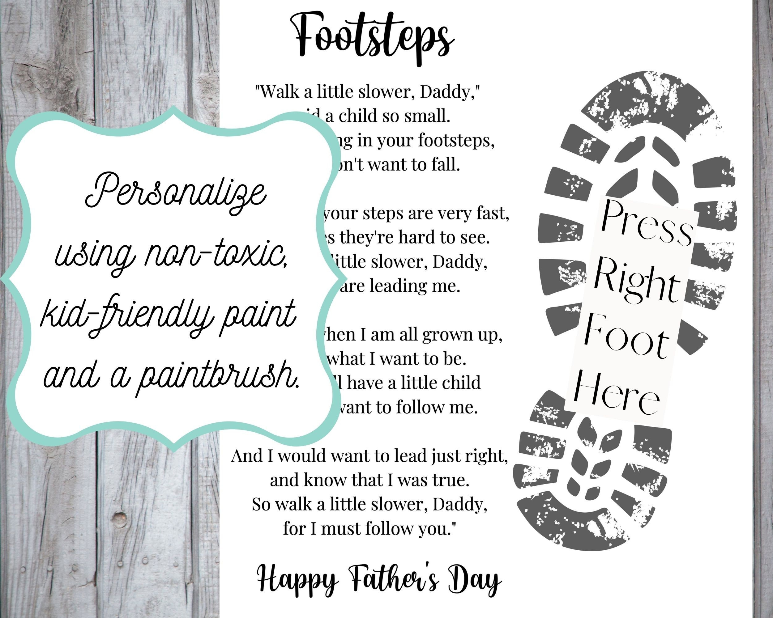 Father&amp;#039;S Day Footprint Printable Keepsake Gift - Kid And Baby inside Following In Daddy&amp;#039;S Footsteps Printable