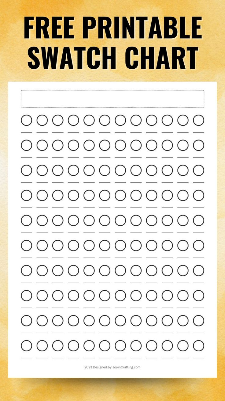 Free 100 Color Swatch Templates intended for Free Printable Color Swatch Chart