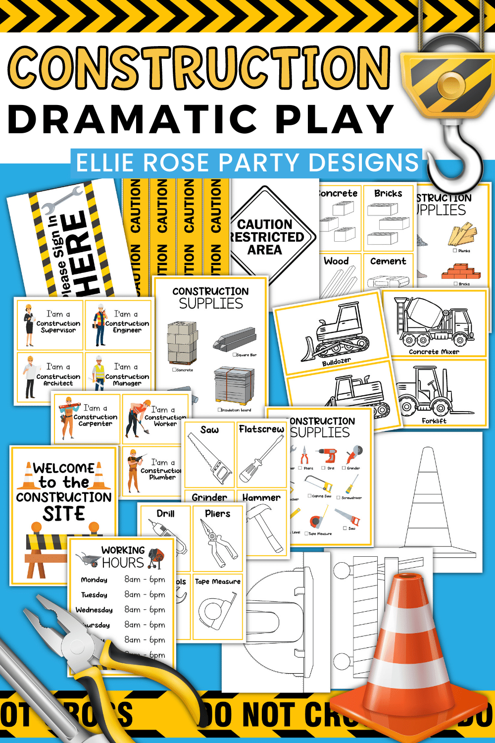 Free Construction Site Pretend Play Printables pertaining to Free Pretend Play Printables