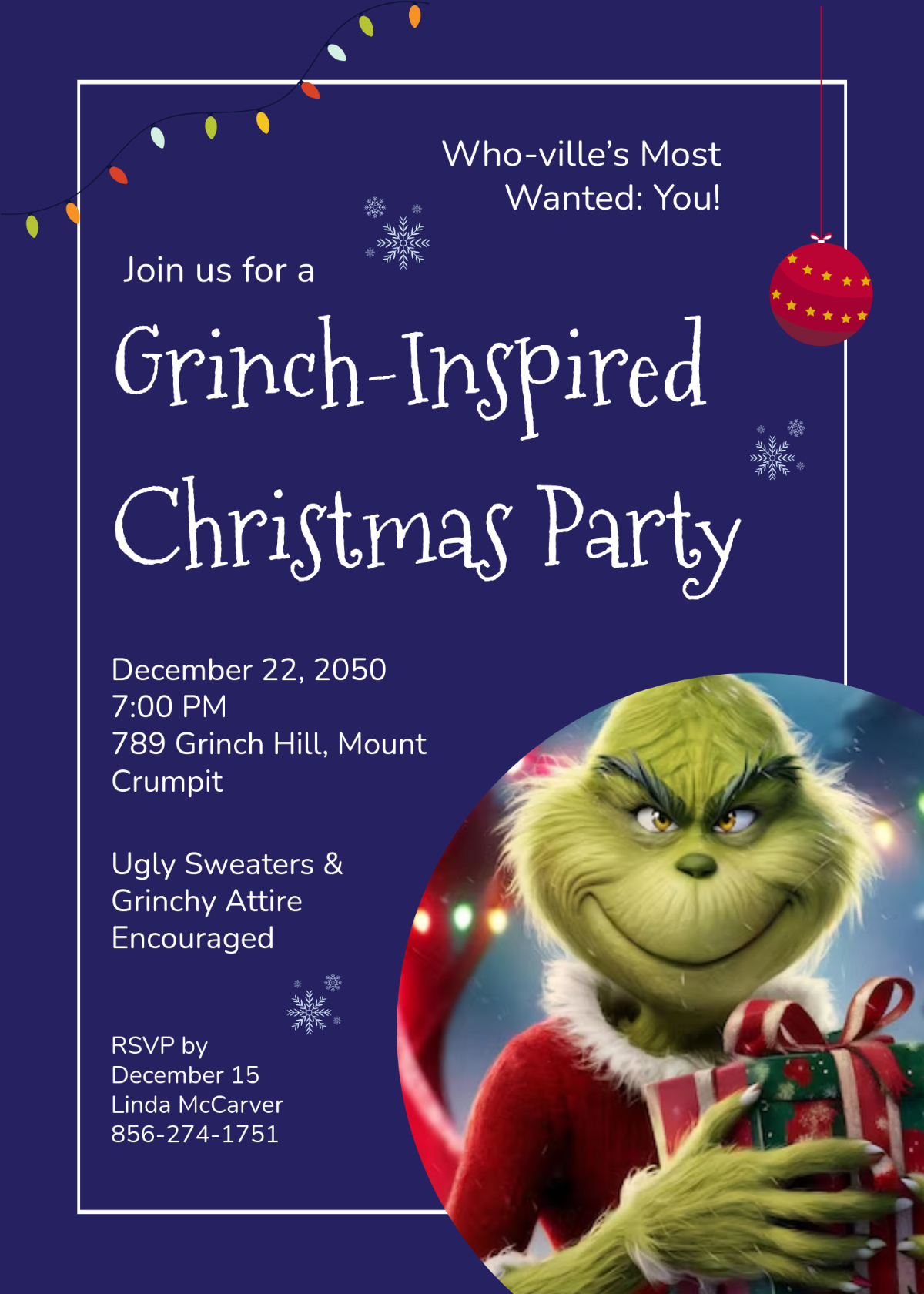 Free Grinch Christmas Invitation Template To Edit Online within Free Printable Grinch Invitation Template