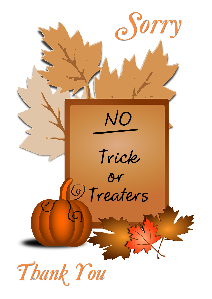 Free No Trick Or Treating Signs Printable with regard to Free Printable No Trick Or Treat Signs Printable