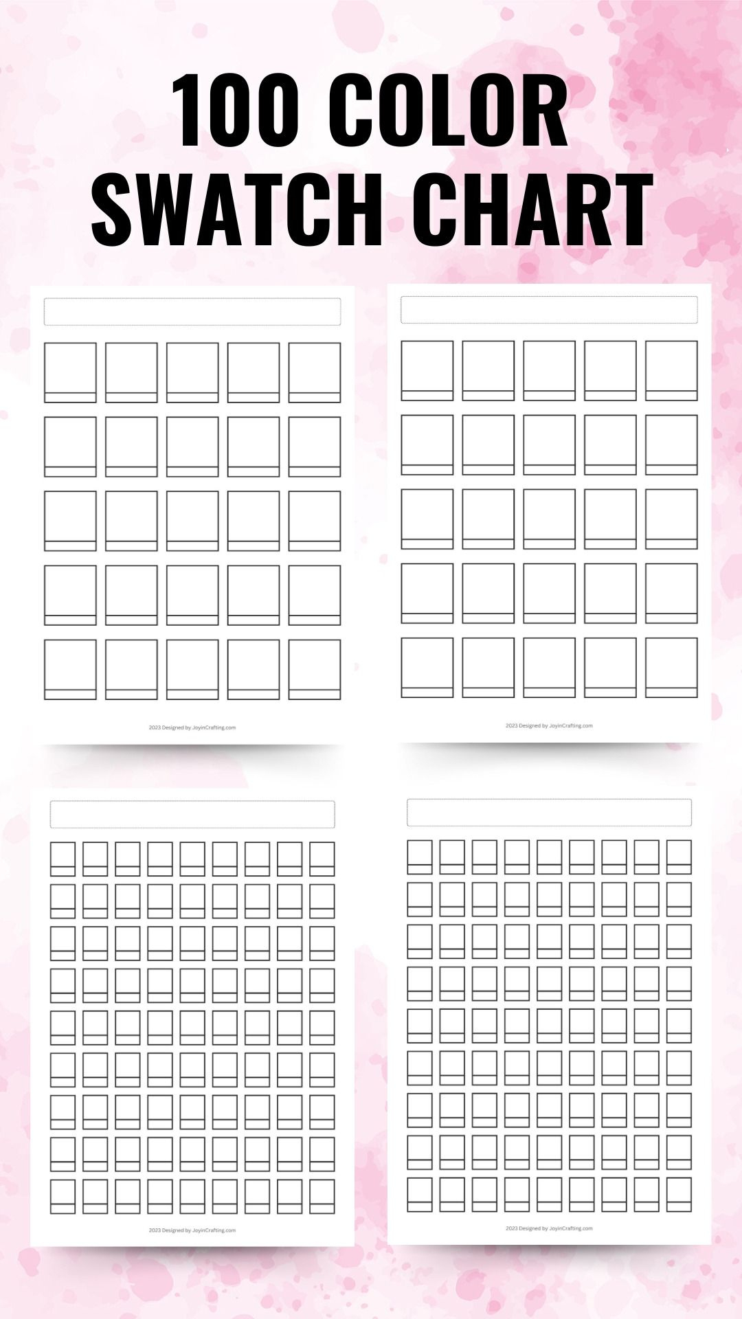Free Printable 100 Color Swatch Templates within Free Printable Color Swatch Chart