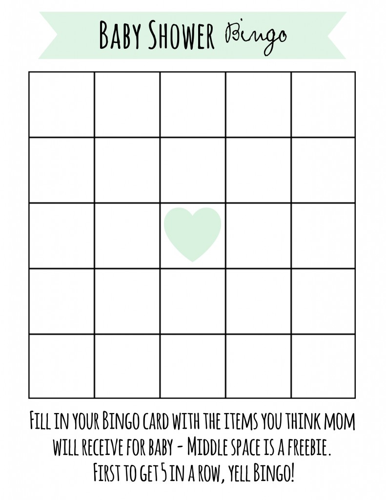 Free Printable Baby Shower Bingo within Free Blank Baby Shower Bingo Cards