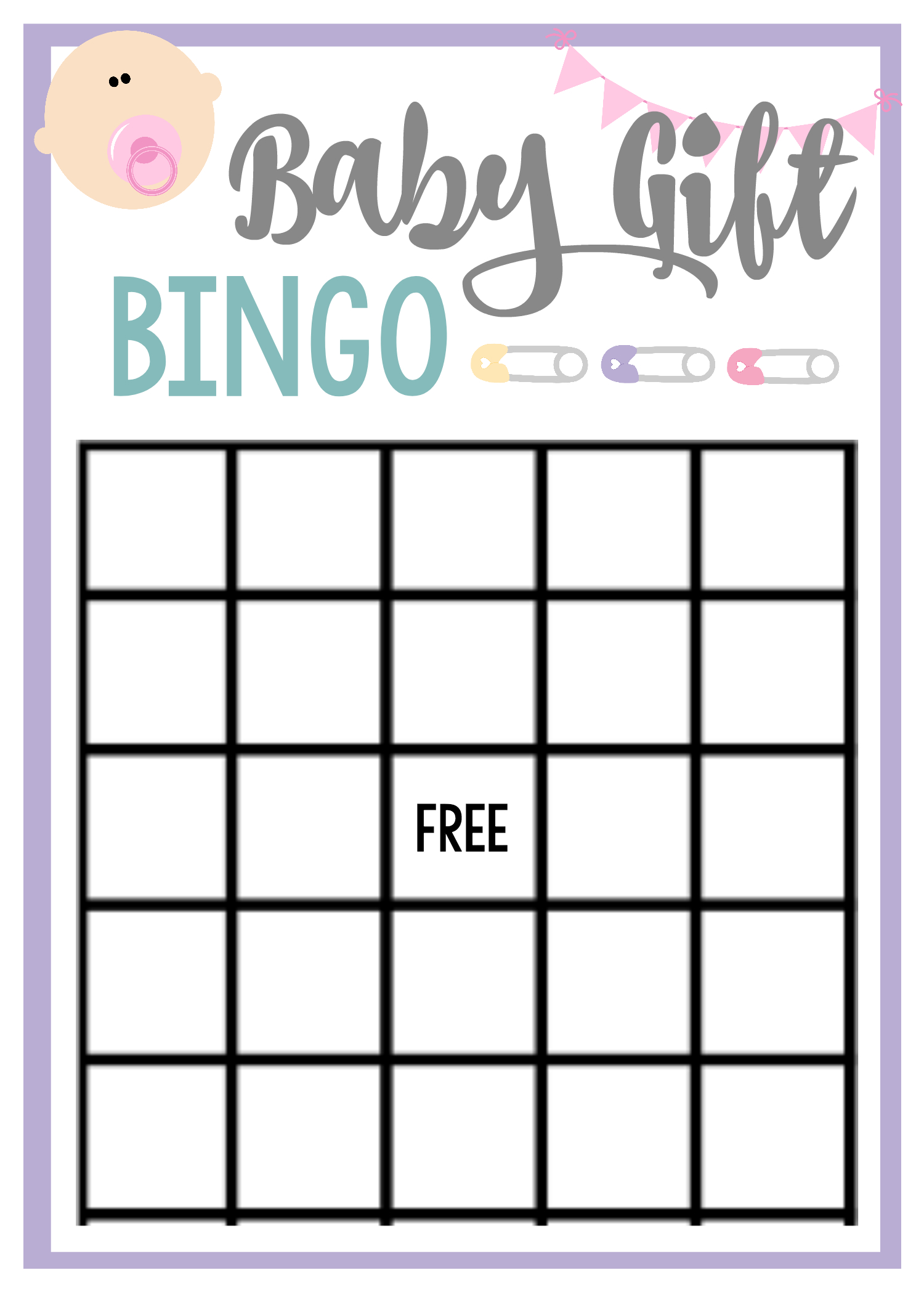 Free Printable Baby Shower Games For Large Groups – Fun-Squared intended for Free Blank Baby Shower Bingo Cards