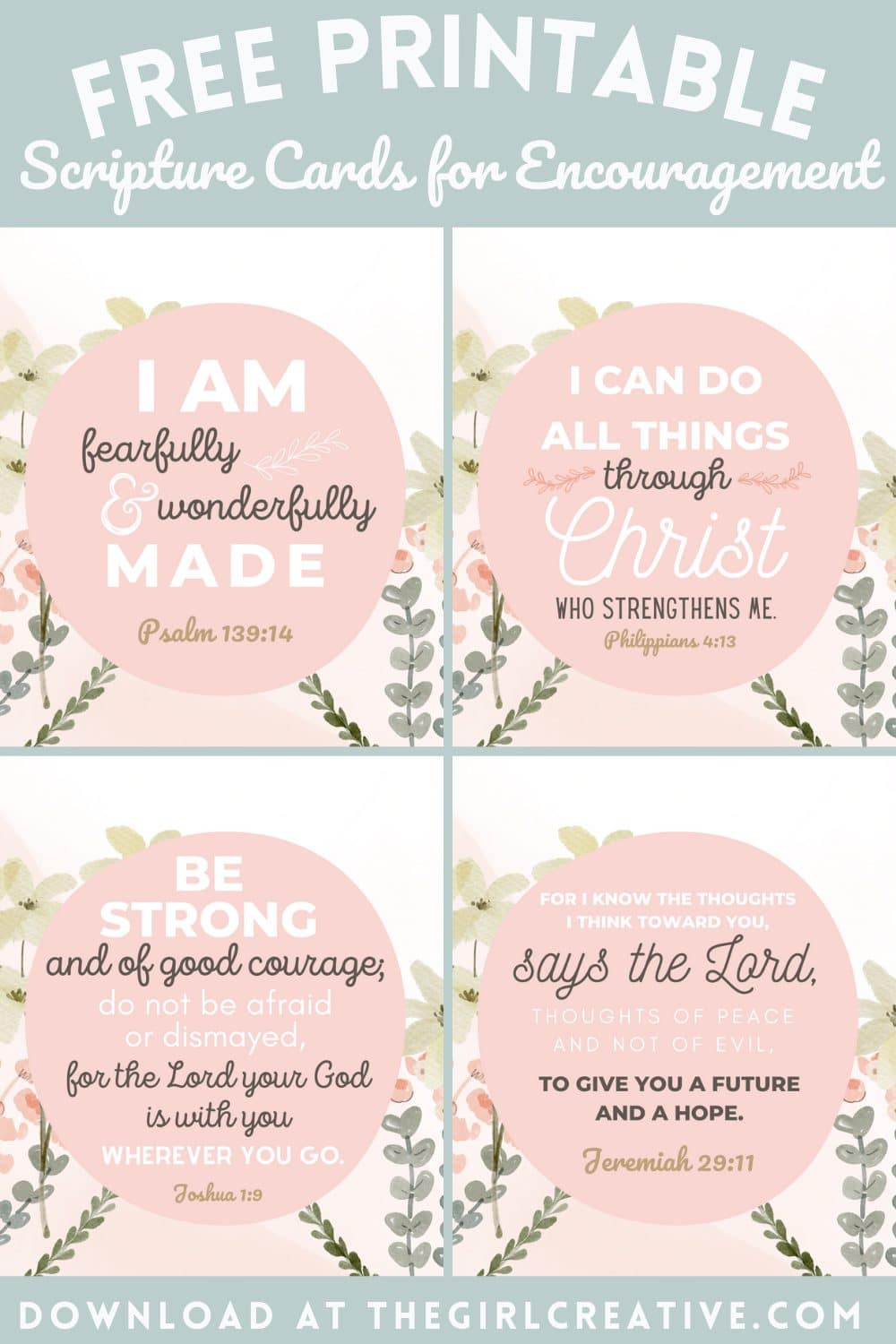 Free Printable Bible Verses For Encouragement - The Girl Creative throughout Printable Bible Verses Free