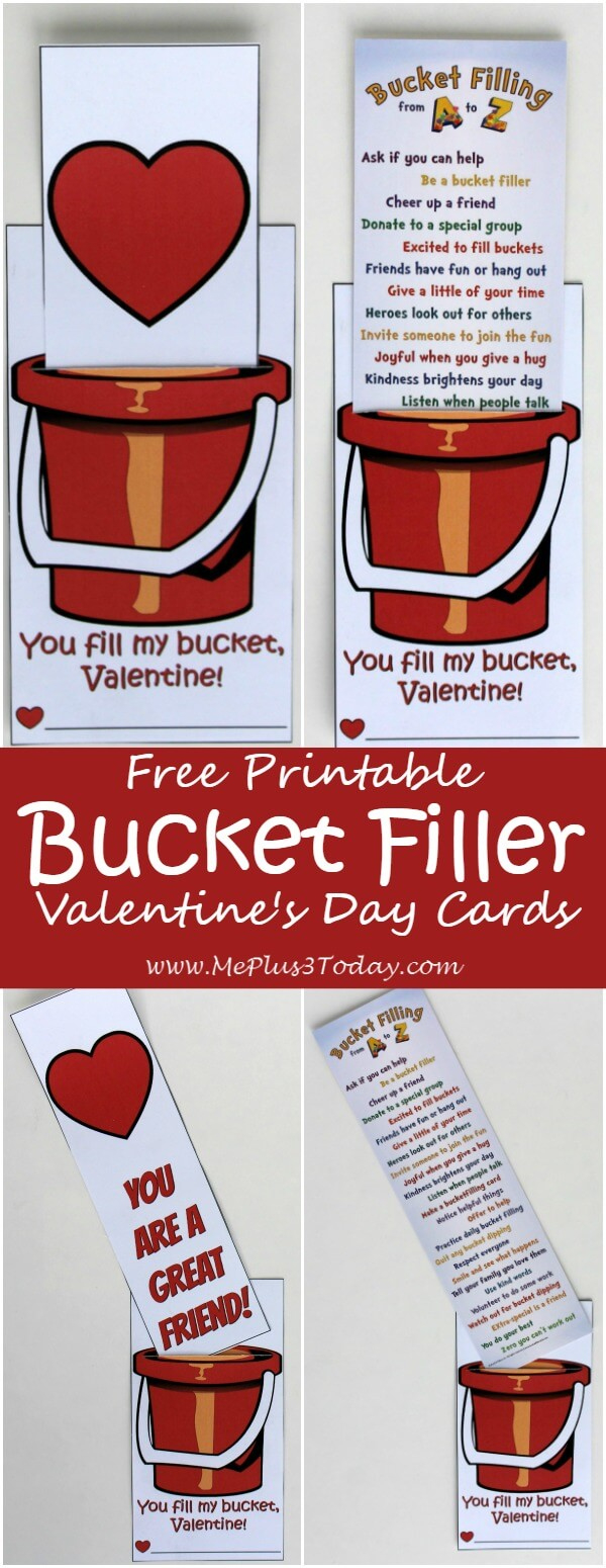 Free Printable Bucket Filler Valentines For Kids - You Fill My throughout Free Bucket Filler Printables