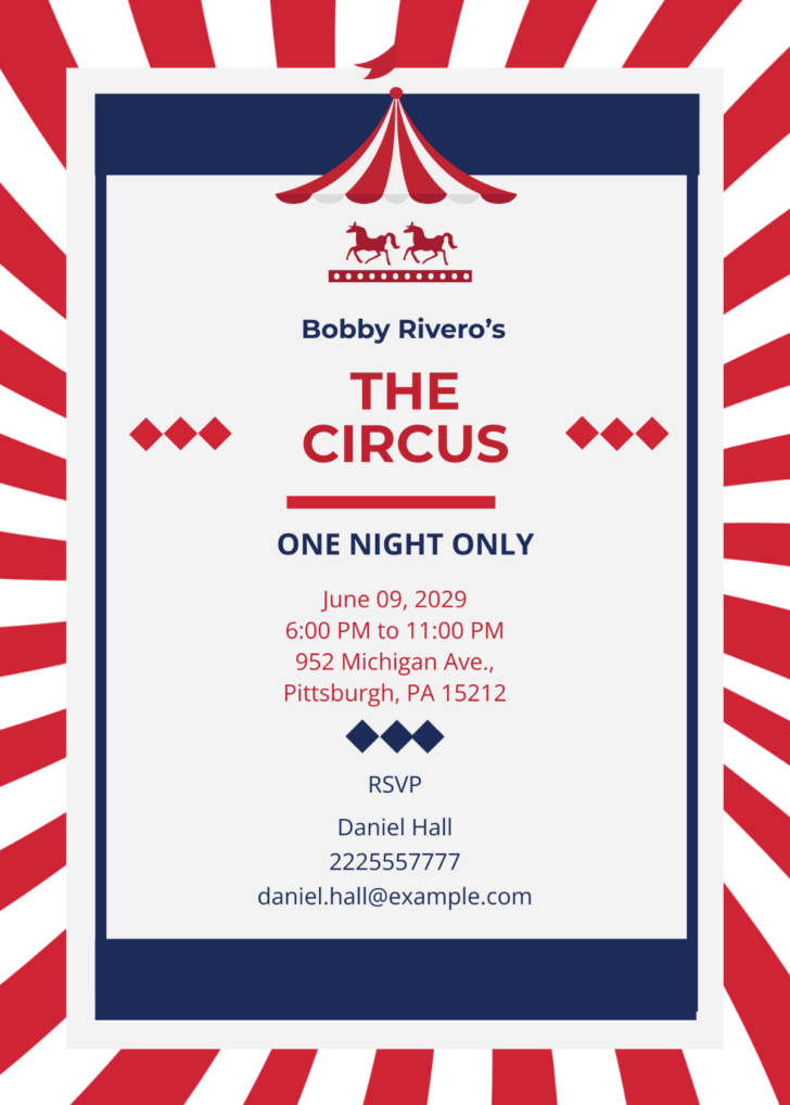 Free Printable Circus Invitation Template