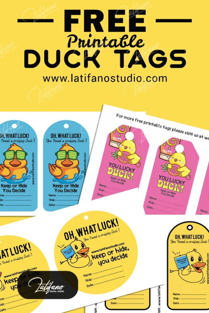 Printable Editable Free Printable Cruising Duck Tags