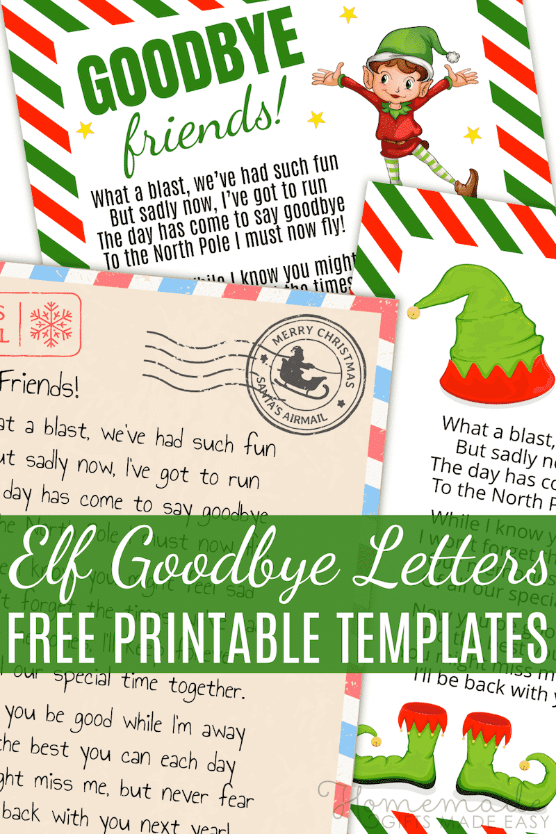 Free Printable Elf Goodbye Letters - Farewell From Elf On The Shelf! pertaining to Elf Goodbye Letter Free Printable