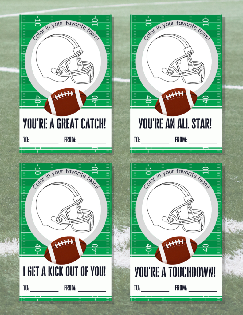 Free Printable Football Valentine Cards | Baking You Happier pertaining to Free Football Valentine Printable