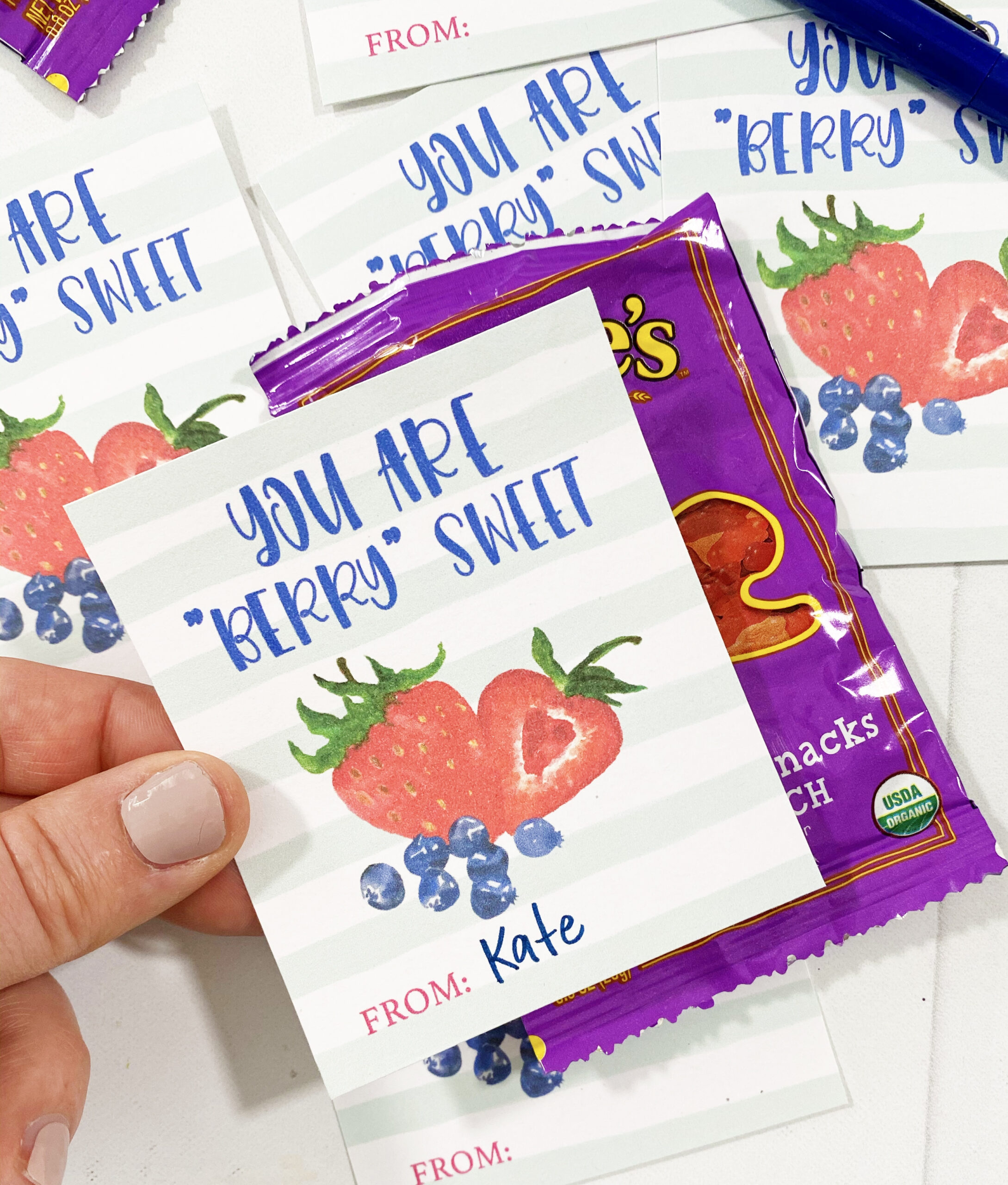 Free Printable Fruit Valentines - Pineapple Paper Co. within Fruit Snack Valentine Printable Free