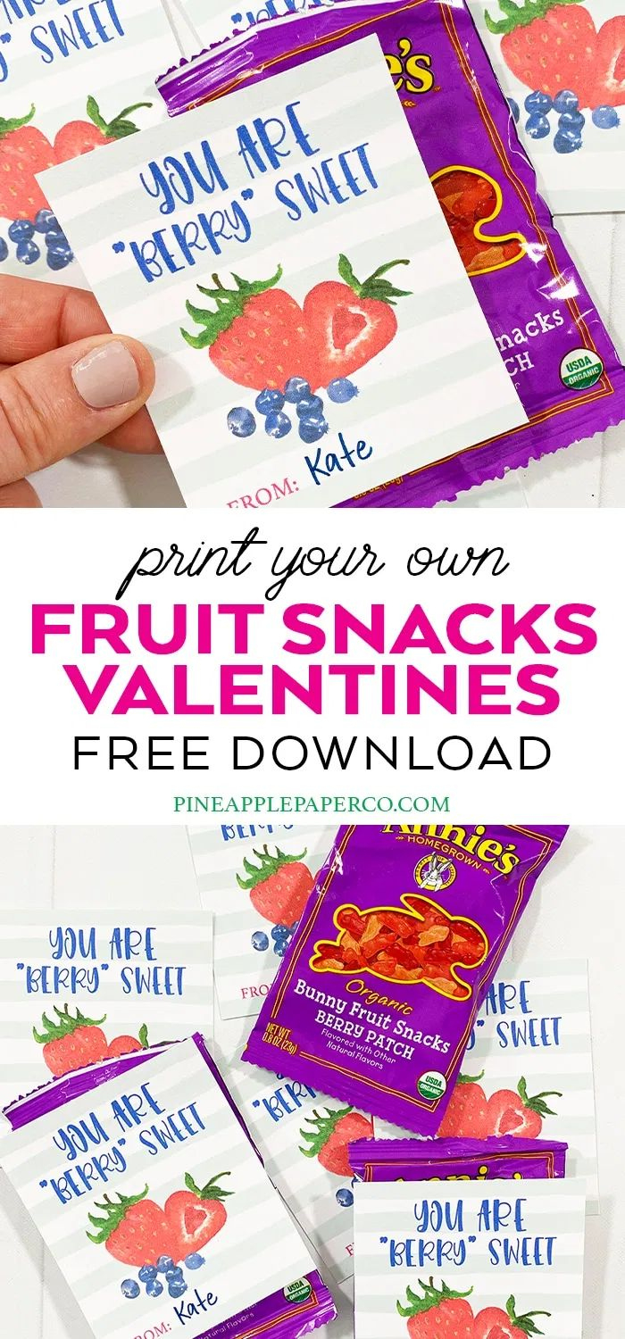 Free Printable Fruit Valentines within Fruit Snack Valentine Printable Free
