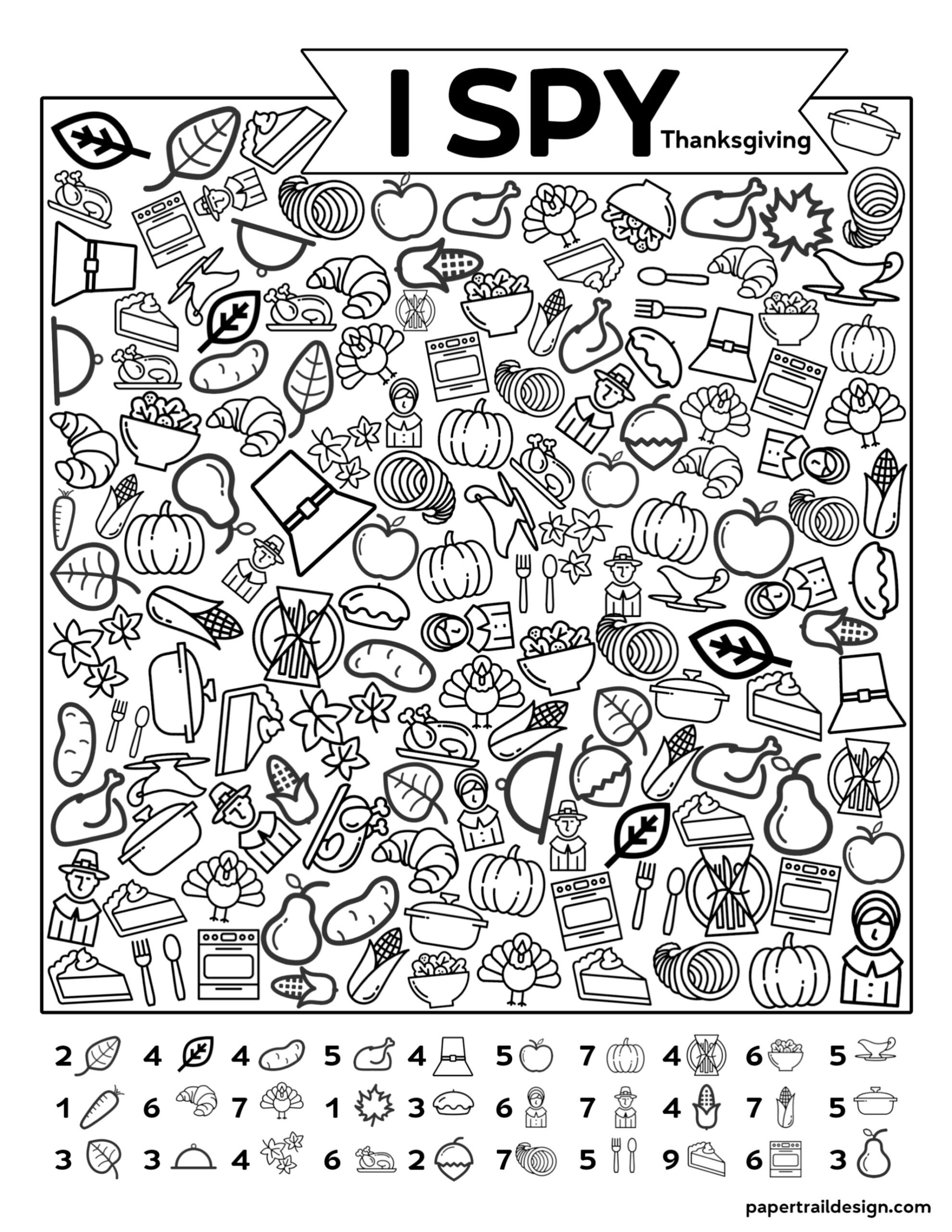 Free Printable I Spy Thanksgiving Activity - Paper Trail Design inside Thanksgiving I Spy Free Printable
