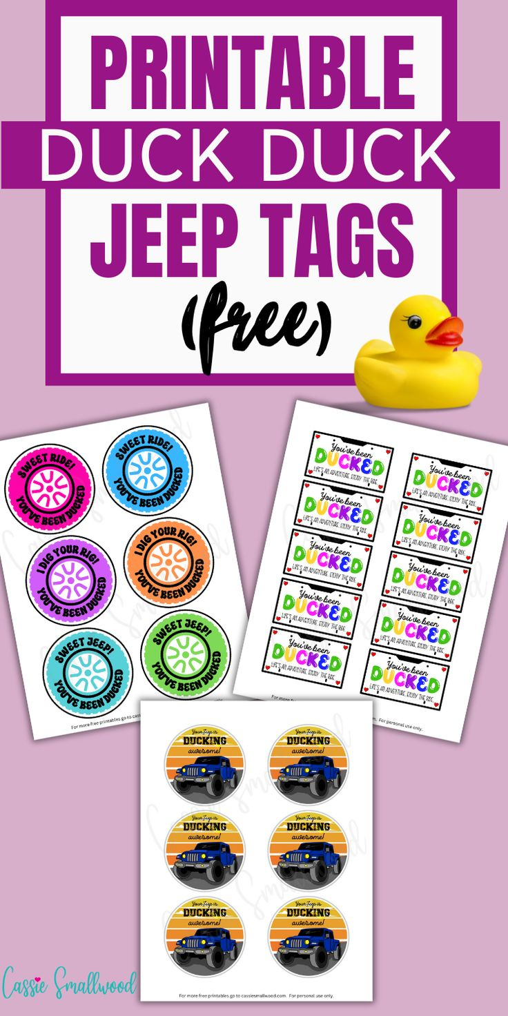 Free Printable Jeep Ducking Tags Diy regarding Free Printable Jeep Duck Tags
