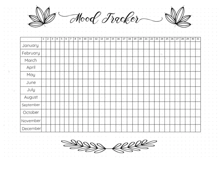 Free Printable Mood Tracker Bullet Journal