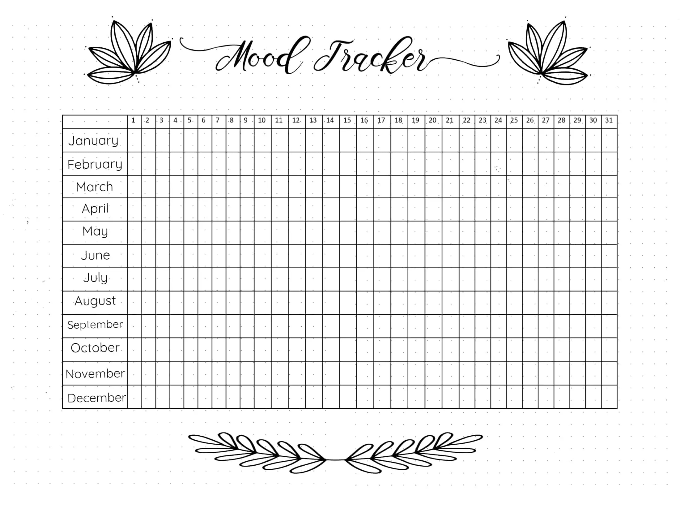 Free Printable Mood Tracker Bullet Journal + 20 Templates with regard to Free Printable Mood Tracker Bullet Journal