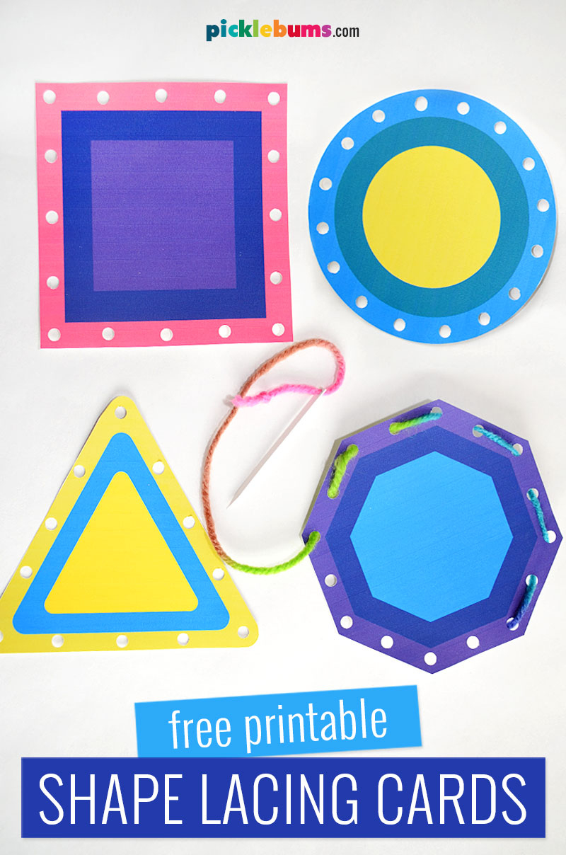 Free Printable Shape Lacing Cards - Picklebums intended for Lacing Cards Free Printable