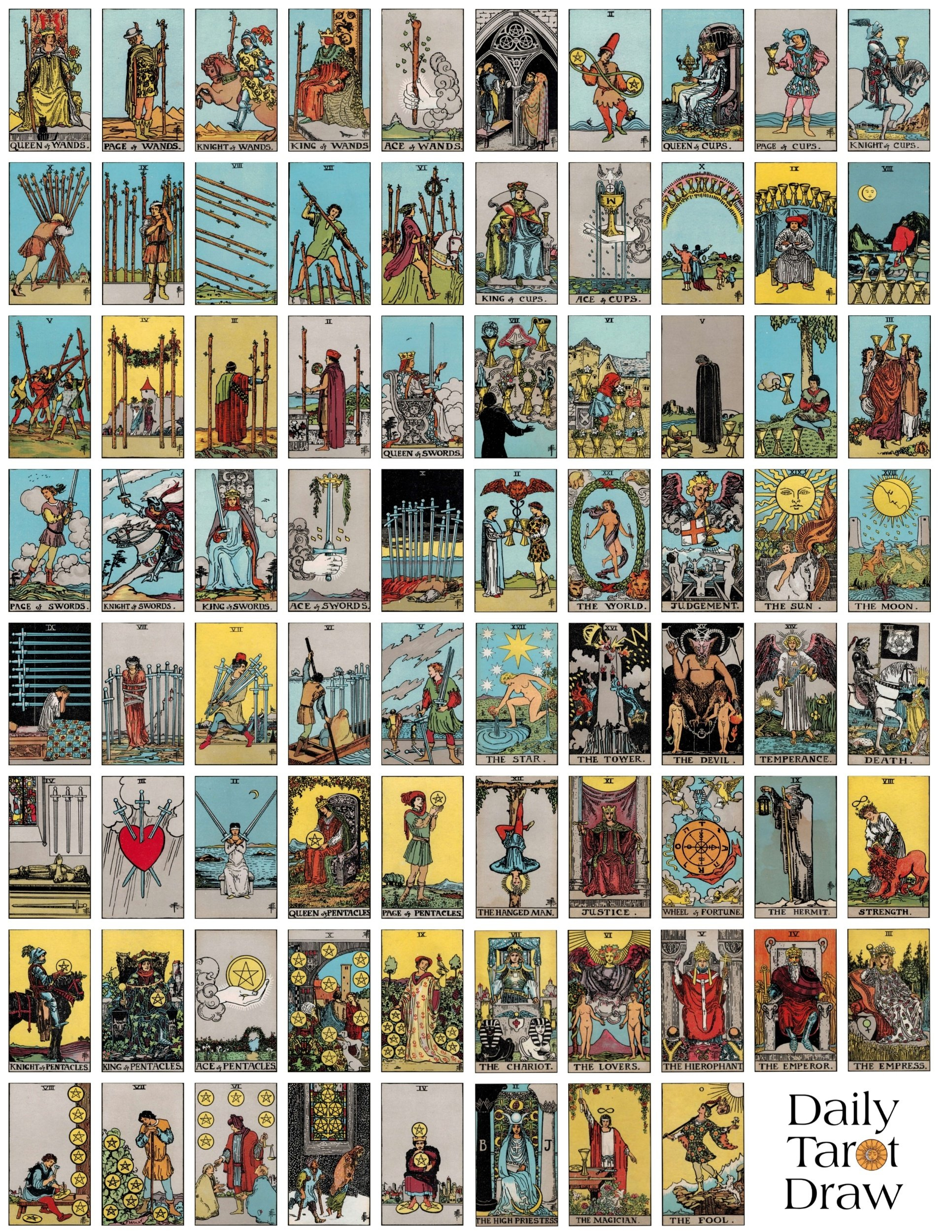 Free Printable Tarot Cards in Fortune Teller Cards Printable