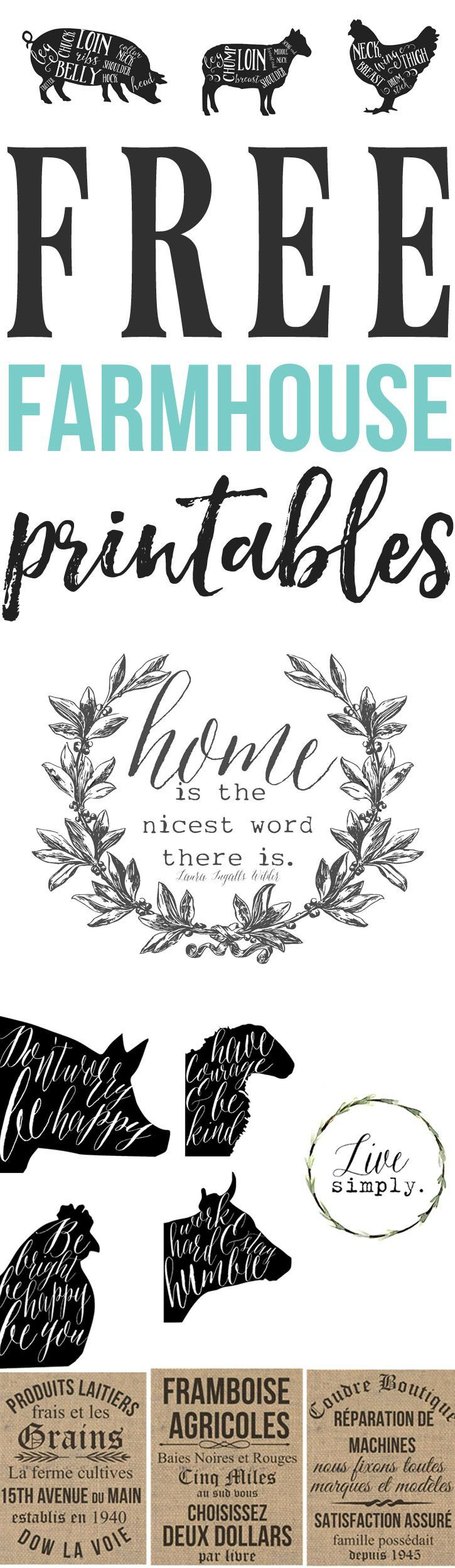French Farmhouse Printables Wall Decor within Free Printable Farmhouse Images