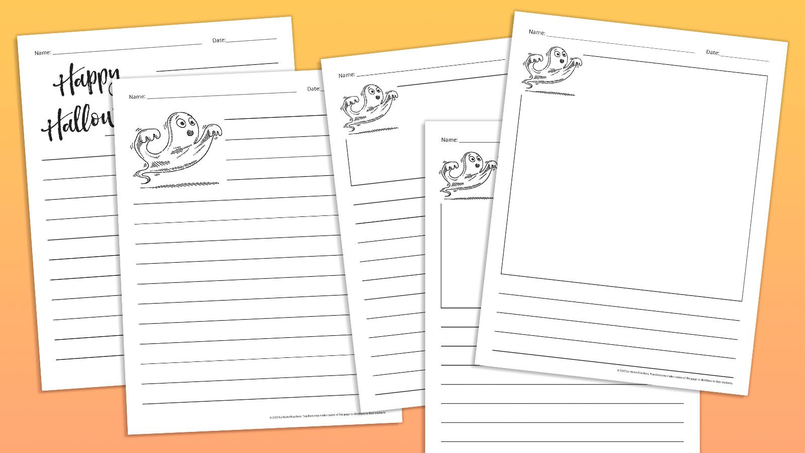 Get Free Halloween Writing Paper + 20 Spooky Writing Prompts regarding Halloween Printable Writing Paper
